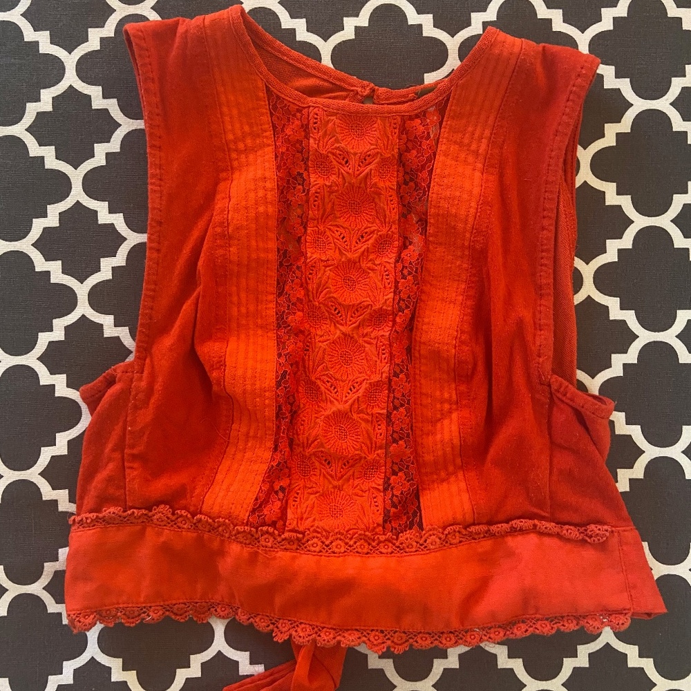 Free People Orange/Red Top
